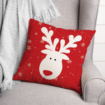  Reindeer Square Throw Cushion
