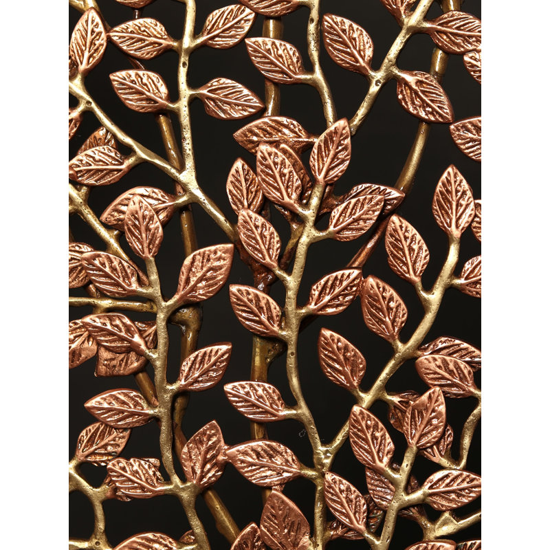 23" Tree of Life Wall Art - Handcrafted Brass with 24K Rose Gold Plating - Sacred Banyan Tree Wall Mounted Spiritual Décor