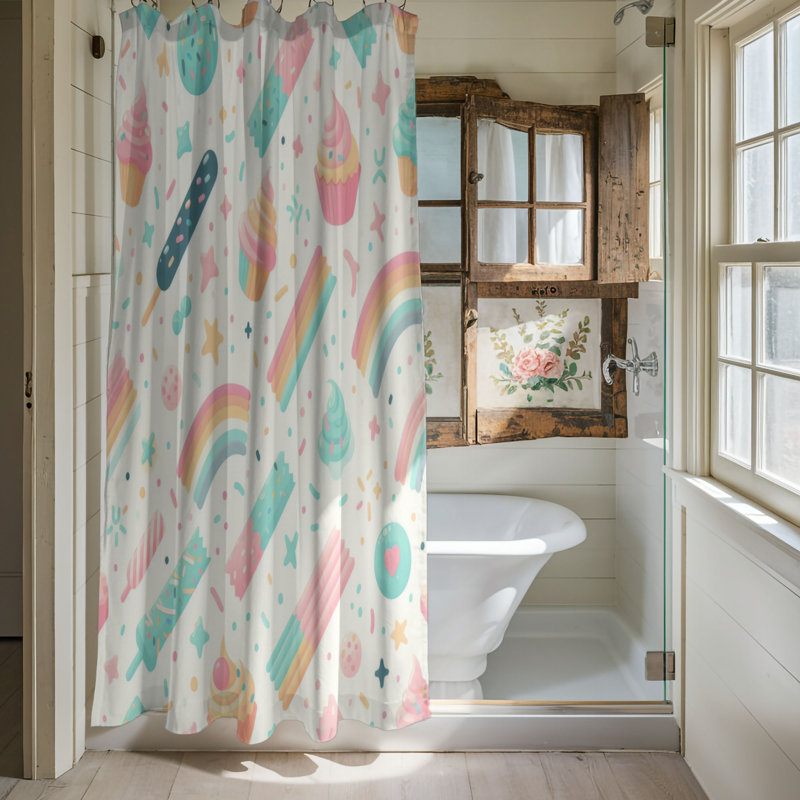 Sprinkle Delight - 1 Piece Standard Shower Curtain, 74" H x 71" W