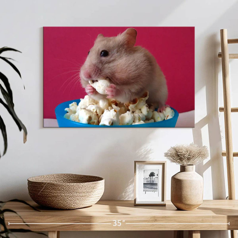 Ketti Hamster Eating Popcorn, 16" H x 24" W