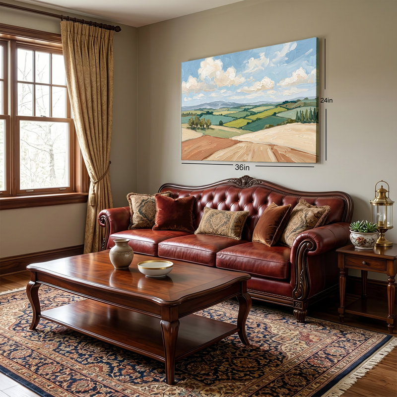 Impressionniste paysage campagne toscane impressionniste, toile tendue, prête à accrocher, 12x18in
