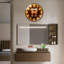 Horloge murale élégante avec lumières néon et verres - 24 po