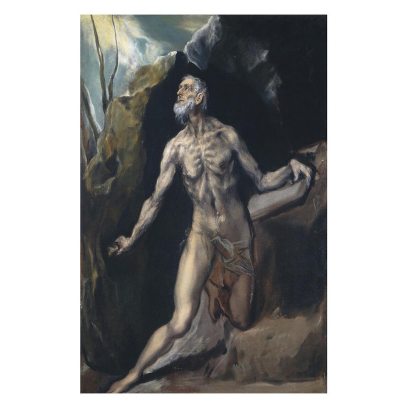 Saint Jerome par El Greco - Estampe numérique, H 28 po x l 22 po