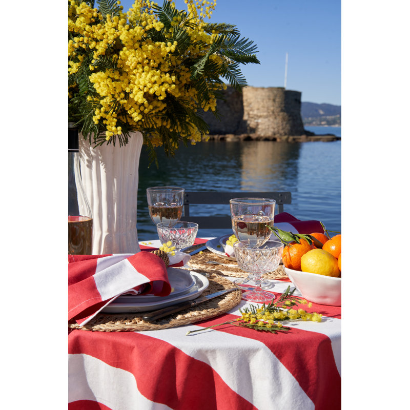 Brezhane St. Tropez Napkins - Stripes - 19" x 19", Red