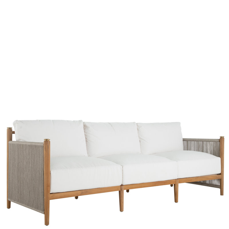 Pacifica Sofa - Natural Teak/Rope/Brass