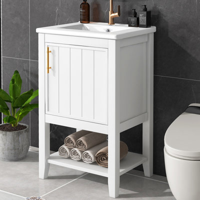 Meuble-lavabo de ferme 20 po avec plateau en céramique intégré