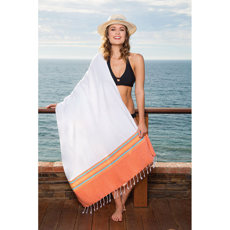 Anni 100% Cotton Beach Towel, Orange