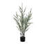 Eucalyptus artificiel de 112 cm (44 po), plante d'intérieur décorative en pot noir avec feuilles vertes au toucher réaliste