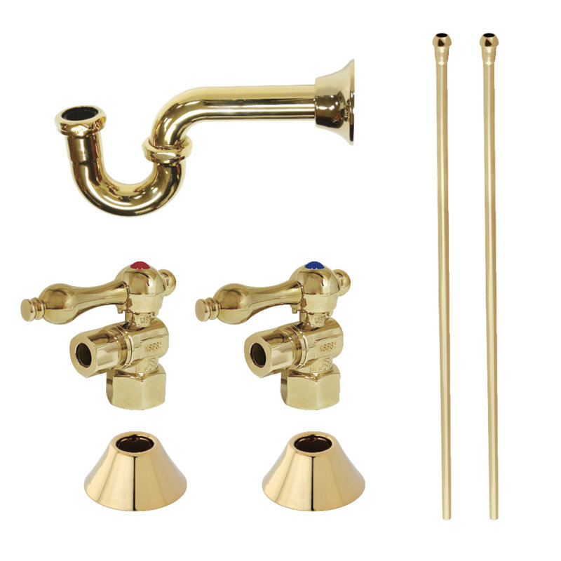 Kingston Brass Trimscape Traditional Plumbing Sink Trim Kit with P-Trap, Polished Brass