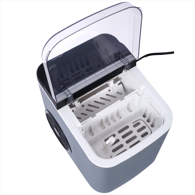 Machine à glaçons portable pour la cuisine, plastique gris ardoise, 9 cubes en 6 minutes, 26 livres par jour, autonettoyante