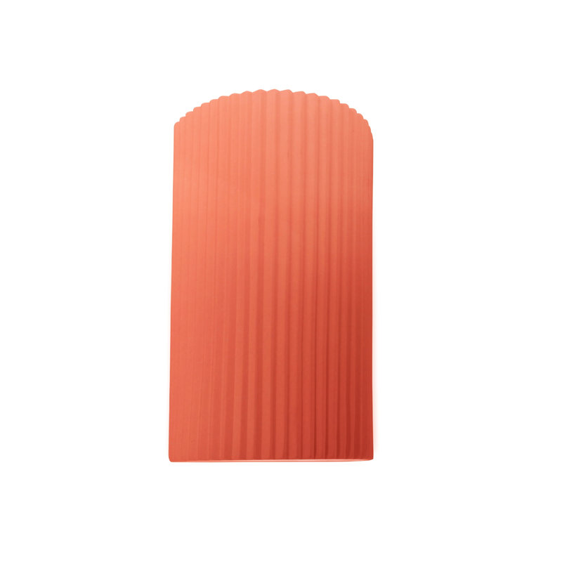 Beda Ceramic LED Wall Light, 12.5" H x 7.75" W x 4" D, Gloss Blush