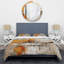 Ensemble de literie moderne de 4 - Impressions orange II avec taies décoratives et coussins décoratifs-131382883