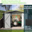 Remise de rangement extérieure 10 x 10 pi, métal Portes et cadre verrouillables. Ventilation améliorée imperméable. Noir Convient à la pelouse, à la cour, au patio et requiert une structure solide. , Ventilé, idéal