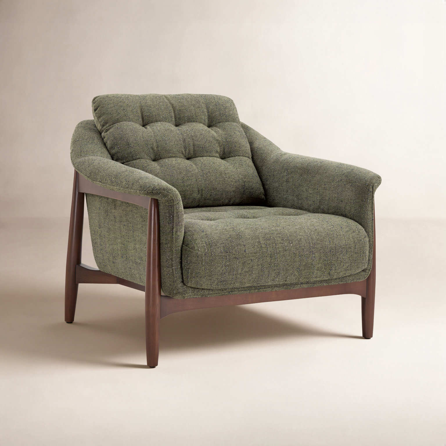 Ashford Armchair with Ottoman, Green