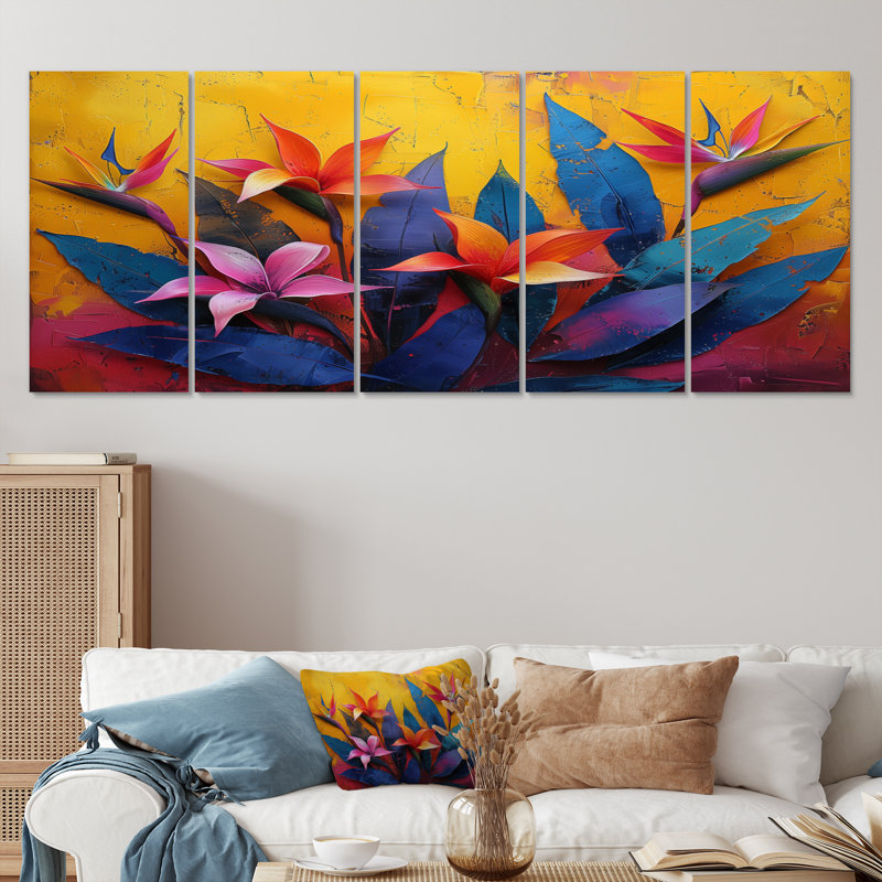 Statice - Ensemble d'impressions d'art mural oiseaux du paradis, H 32 po x l 80 po