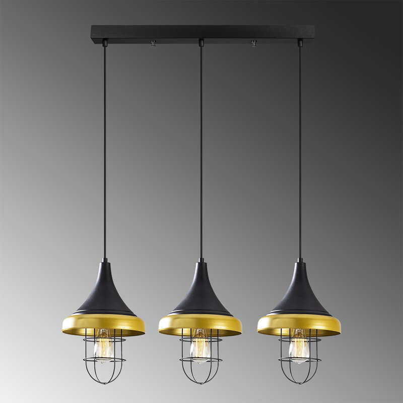 Luminaire suspendu pour îlot de cuisine 3 lumières Mackenzie