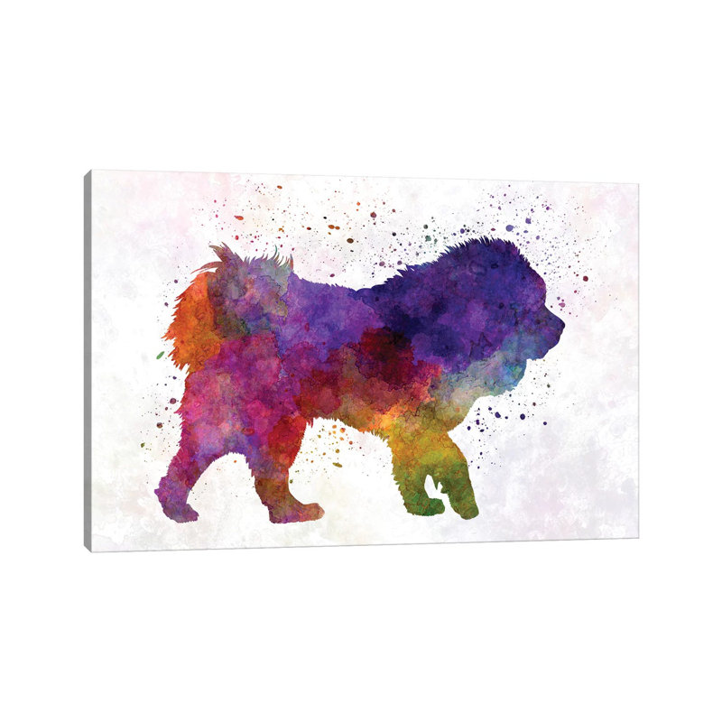 Tibetan Mastiff In Watercolour by Paul Rommer - Wrapped Canvas Painting, 66.04 cm H x 45.72 cm W