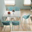 Fauteuils 4 pièces en plastique empilables toutes saisons avec capacité de charge légère et élevée, patins antidérapants, pour les cafés commerciaux, utilisation intérieure et extérieure moderne, dossier à lattes ergonomique-50128609