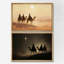 «Three Wise Men Suite the Star Desert Camel Scene», reproduction d'art sur toile encadrée 2 pièces-178137402-178137406