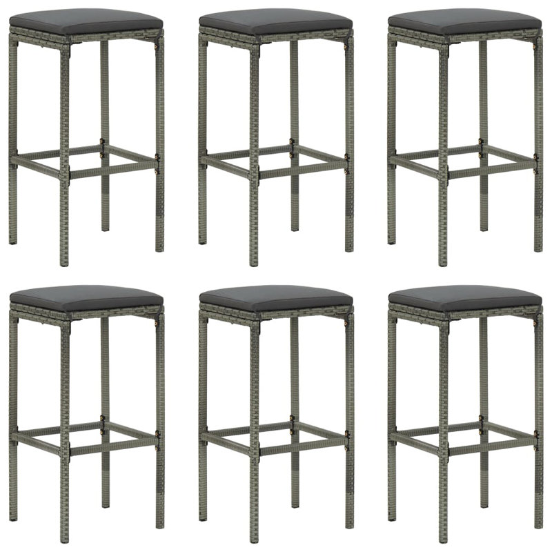 Ryzen Upholstered Counter Stool, Black/Grey, Bar Stool (29.92" Seat Height)