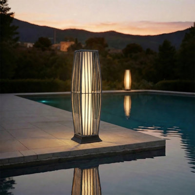  Ensemble de 2 lampes sur pied en rotin à énergie solaire 30,75 po (ensemble de 2)