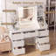 Dressing table with LED mirror, 7 drawers, 110 cm wide