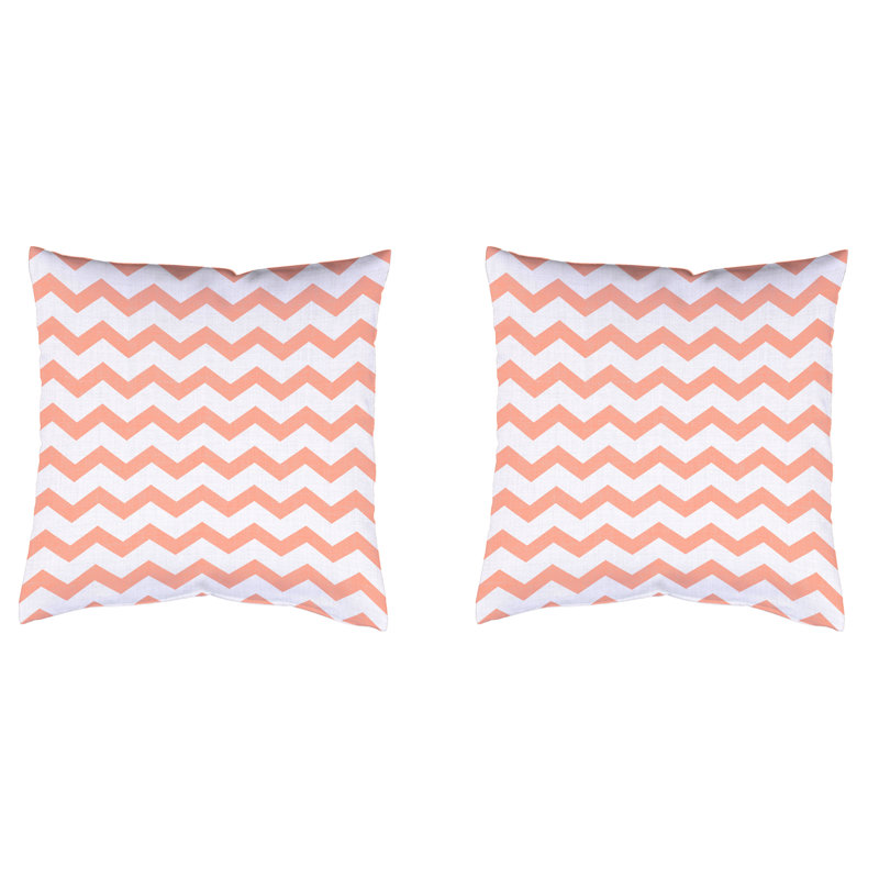 Zacke Chevron Square Cushion Cover, 40cm H x 40cm W x 1cm D, Apricot