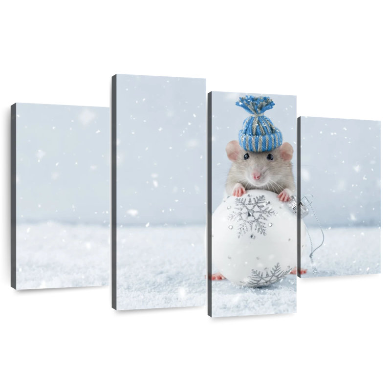 White Christmas Rat, 22" H x 36" W