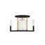 Plafonnier 1 lumière Savon House Eaton en noir mat avec accents laiton chaud