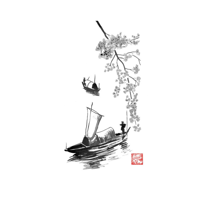 Fishermen by Péchane - Print on Canvas, Wrapped Canvas, 30.48 cm H x 45.72 cm W