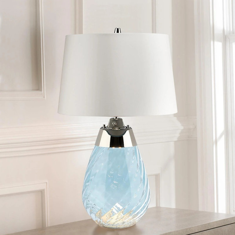 Lena Large Table Lamp, Blue, Off White, 29" H x 18" W x 18" D