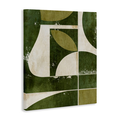 Toile de formes terreuses aux tons de vert, design par Suzanne Nicoll