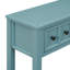 Console rustique 60 po, 2 tiroirs, tablette inférieure pour entrée - vert turquoise