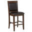 Chaise de comptoir rembourrée en noyer Dewey (ensemble de 2)
