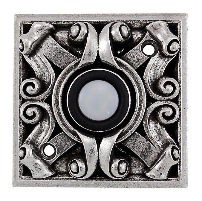 Sforza Push Button Doorbell, Vintage Pewter
