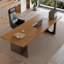 Bureaux rectangulaires en bois massif noyer-108230109