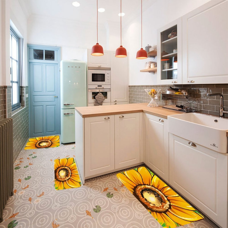 Ensemble de 3 tapis de cuisine tournesol