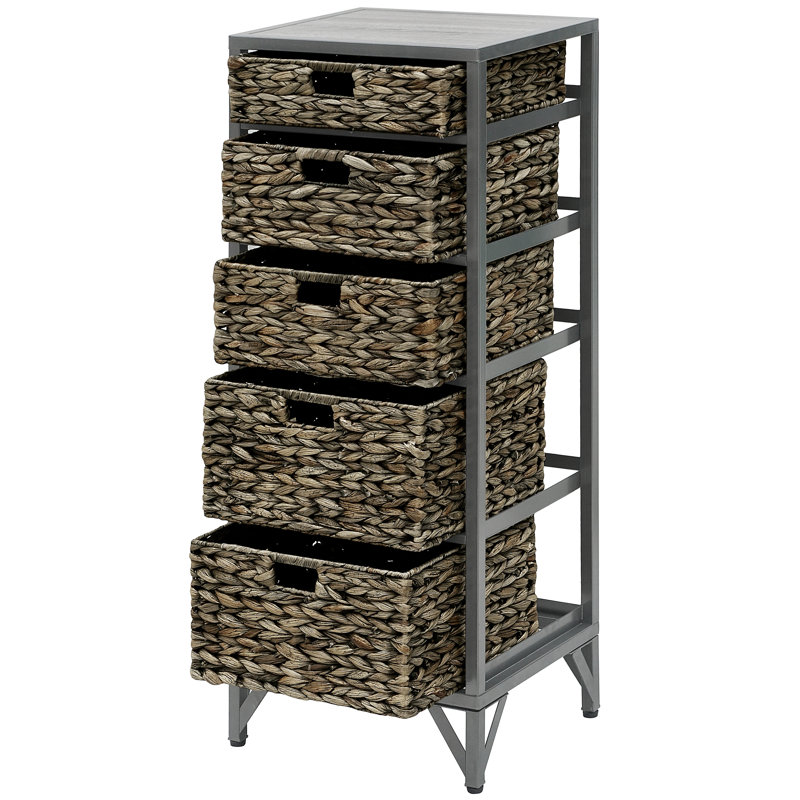 Knowle Metal 15'' W 5 - Drawer Dresser, Grey