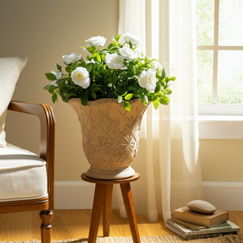 Sagebrook Home 10X9" Traditional Urn Planter, Tan