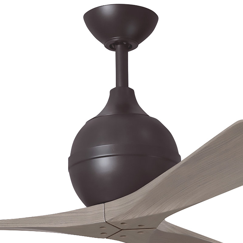 60" Irene Paddle 3 Blade Ceiling Fan, Textured Bronze, 42", Gray Ash Tone