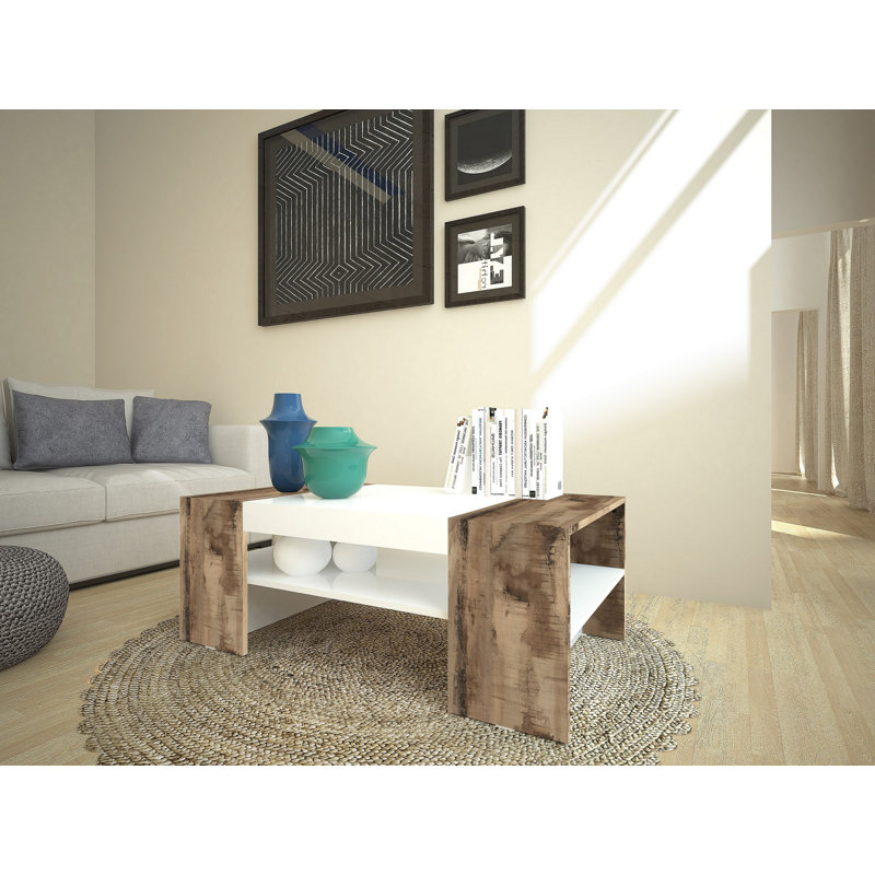 Joolia Coffee Table, White/Brown