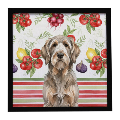 «Griuse and Tan Otterhound Légumes», reproduction d'art encadrée