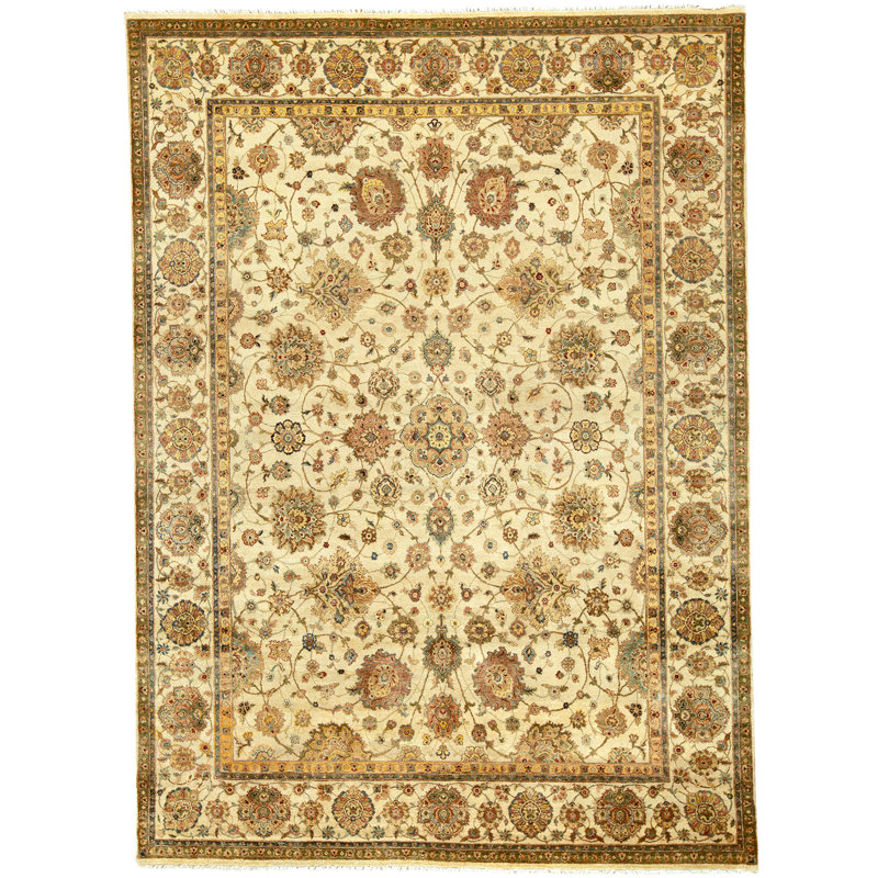 Tapis crème noué à la main de haute qualité