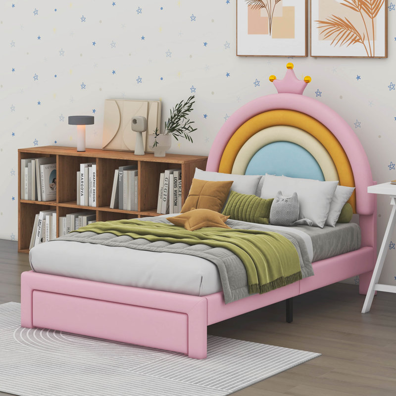 Lit plateforme tapissier Areeza, Lit simple
