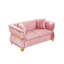 Causeuse Modern Sofas, velours rose 61,8 pouces, garniture en métal doré pour la maison