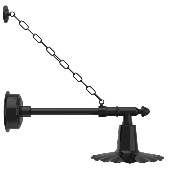 Luminaire de grange d’extérieur à del Iris, H 7,5 po x l 12 po x P 12 po, Noir