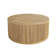 36" Round Solid Wood Drum Table Pedestal Accent Table With Ribbed Detailing