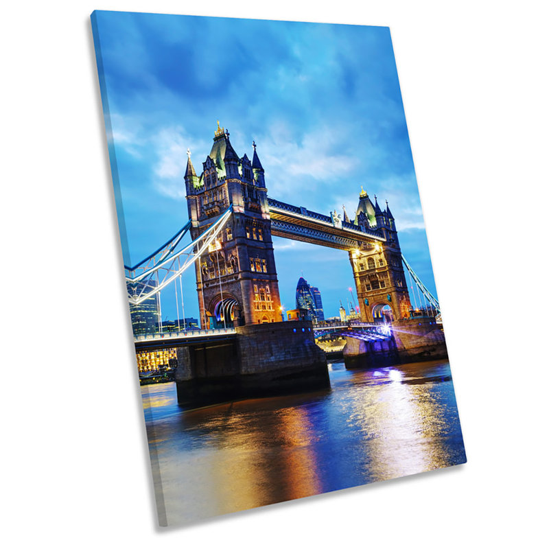 London Tower Bridge City 1 Piece Wrapped Canvas Wall Art, 45.7cm H x 30.5cm W x 2cm D