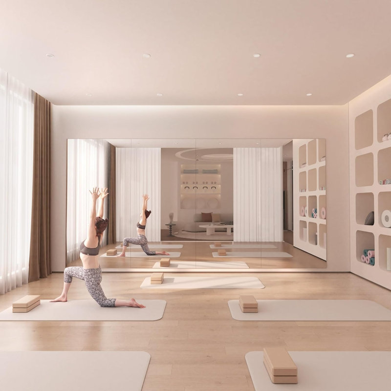 Home Gym Mirror, Large Mirror Full Length, Mounted Full Body Mirror, Frameless Mirror Tiles for Workout, Yoga, Garage, Bedroom, Dance