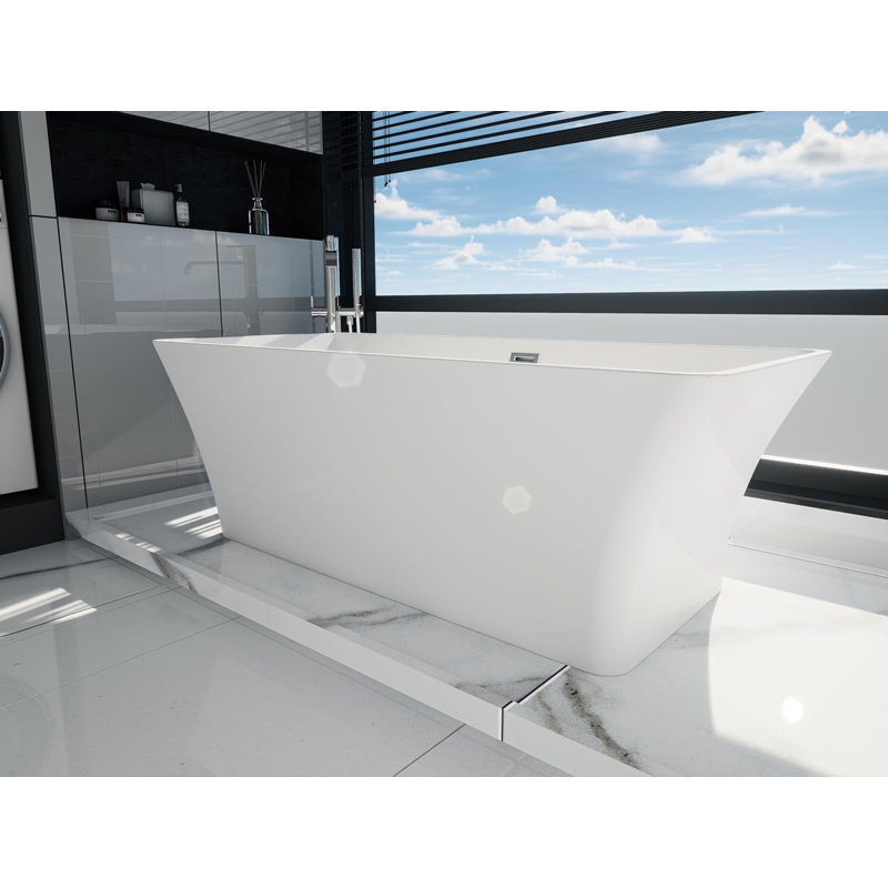 Baignoire autoportante en acrylique 67 po, Blanc